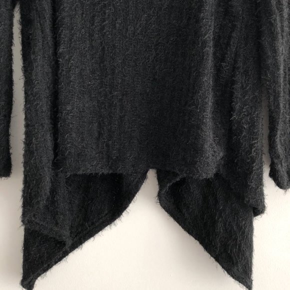 New Xhilaration Eyelash Knit Draped Open Front Cardigan Sweater Black Size XS - Picture 11 of 13